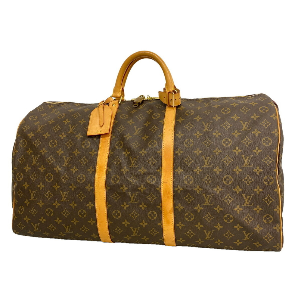 LOUIS VUITTON Authentic Brown Monogram Keepall 60 Boston Bag